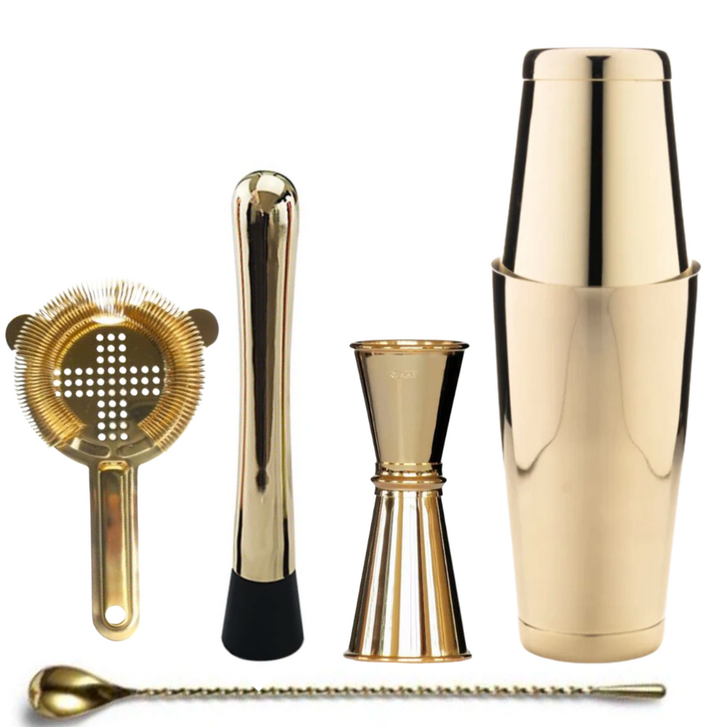 Gold Barware Set Crosscut Distillery