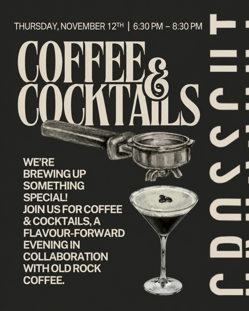 Coffee & Cocktails Tasting Event ☕🍸| Thursday, November 12th 6:30-8:30