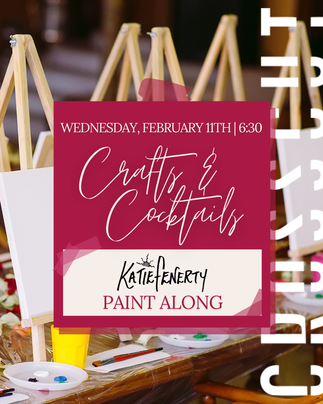 Crafts & Cocktails: Paint Along with Katie Fenerty | February 11th  from 6:30–9:30 PM
