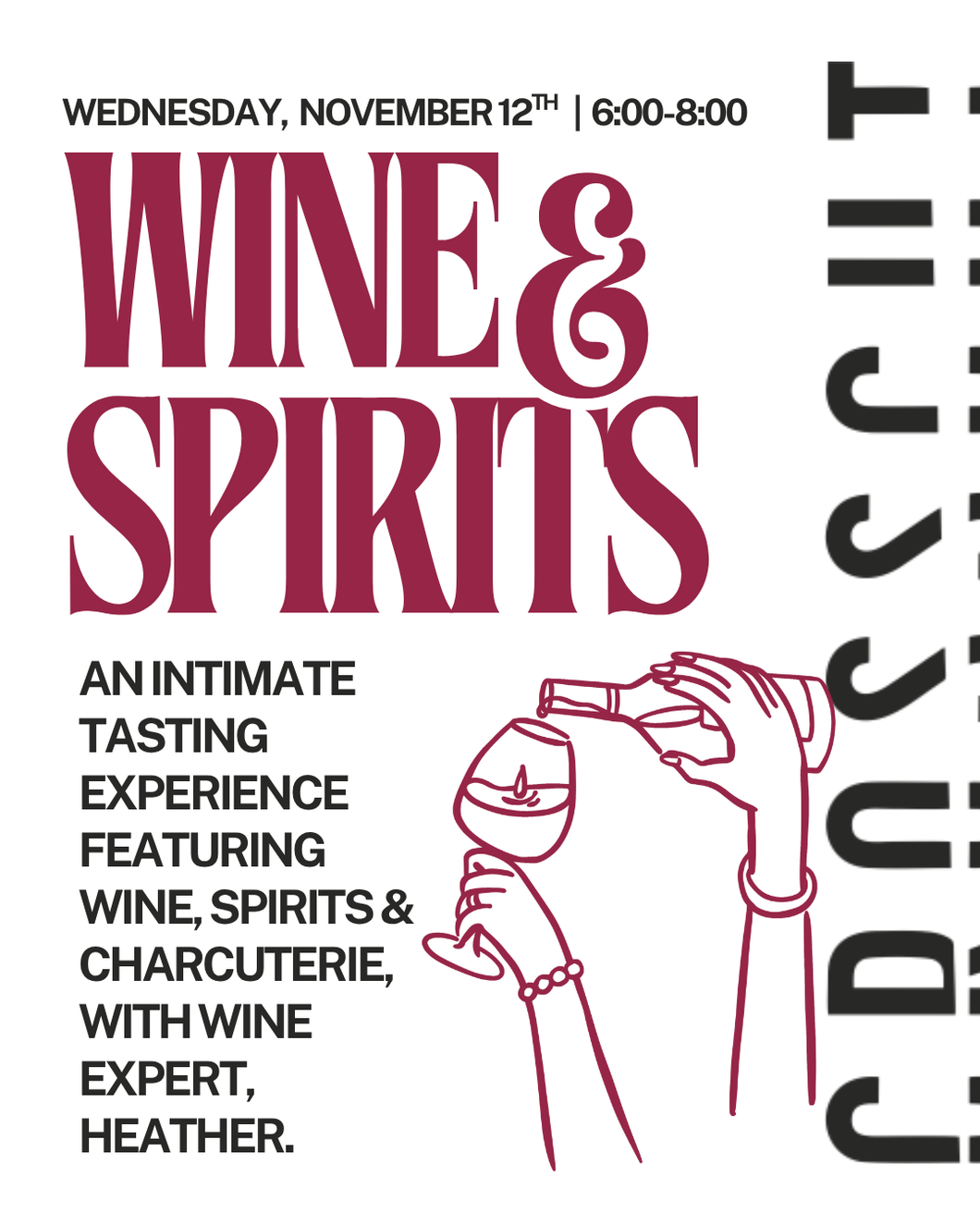 Wine & Spirits Event | Wednesday, November 12th | 6:00–8:00 PM