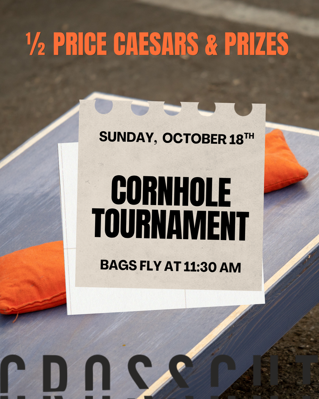 Crosscut Cornhole Tournament Tickets: October 18th - 1 per team