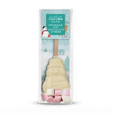 Cocoba White Hot Chocolate Snowman Stirrer